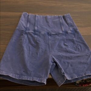 Elegant High-Waisted Blue Shorts